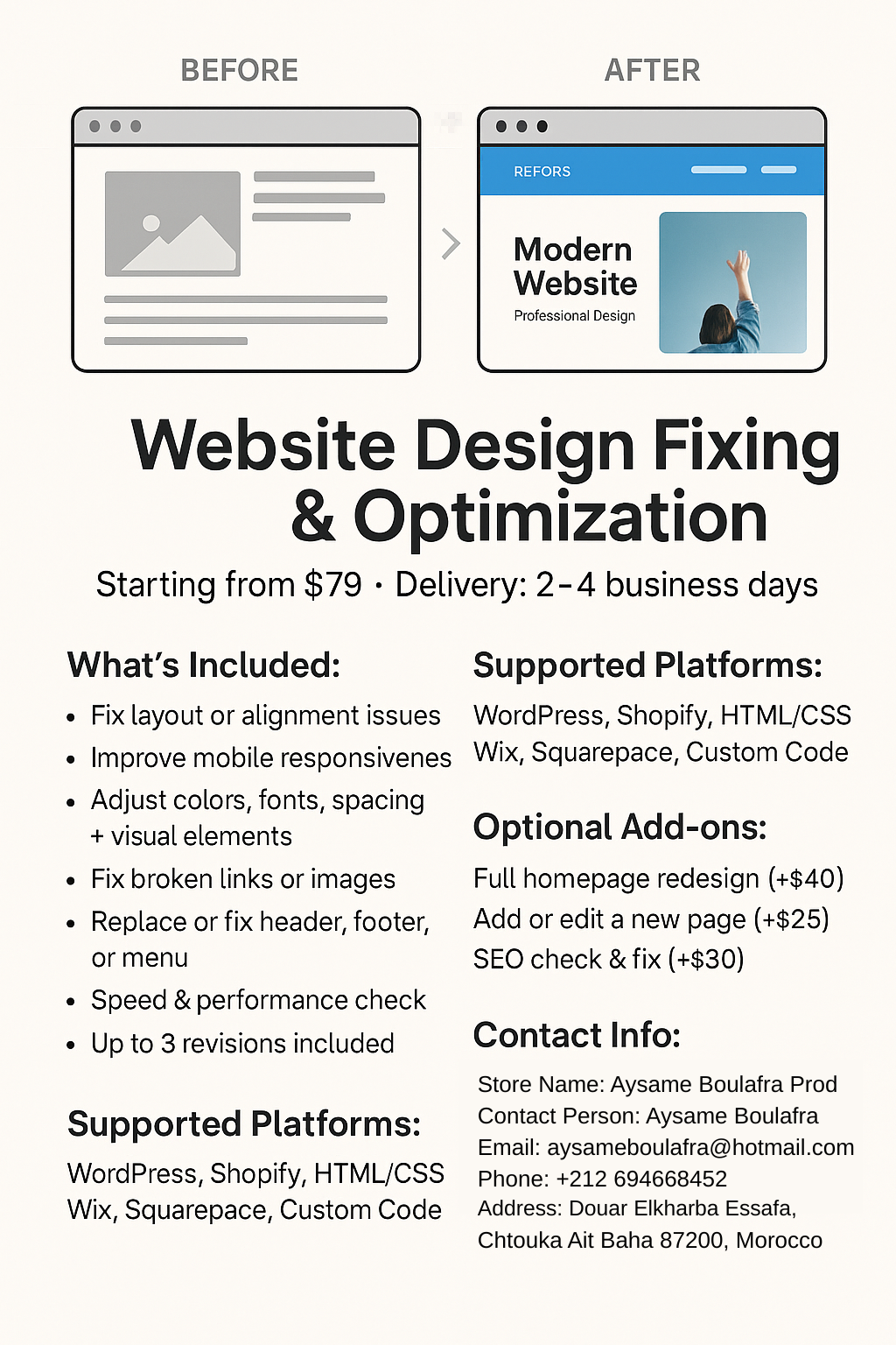 Website Design Fixing & Optimization